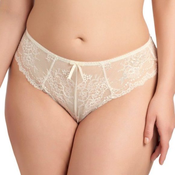 Elomi Other - Elomi Maria Sheer Lace Thong Panty Cream 8507 XL NEW